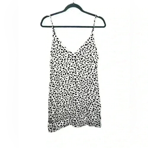 Reformation Marlowe slip dress size small ecru and black spots - Picture 3 of 7